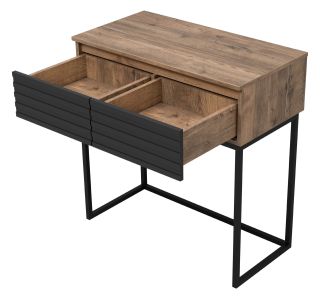 Консоль под раковину на металлокаркасе Brevita Dakota DAK-019080-19-022Я 80см дуб Галифакс олово/чёрный